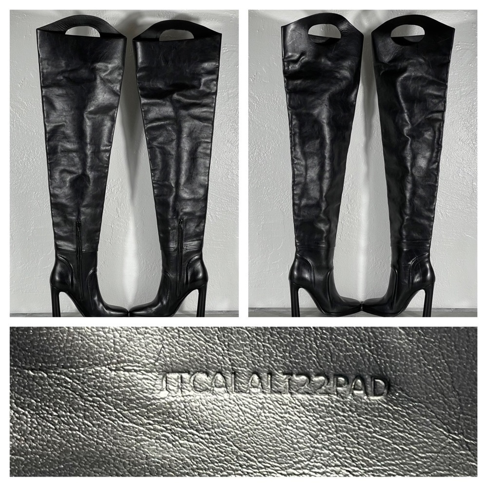 Burberry Black 110 Cutout Thigh-High Leather Boots Size - 10 .US / 40 .EU $2590 - Picture 10 of 15